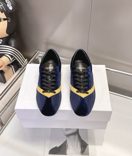 Celine Velvet Color Block Lace Up Elegant Comfortable Shoes