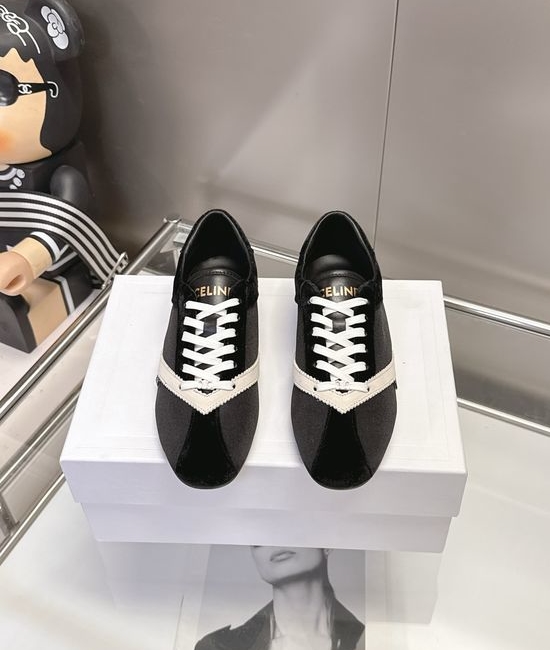 Celine Velvet Color Block Lace Up Elegant Comfortable Shoes