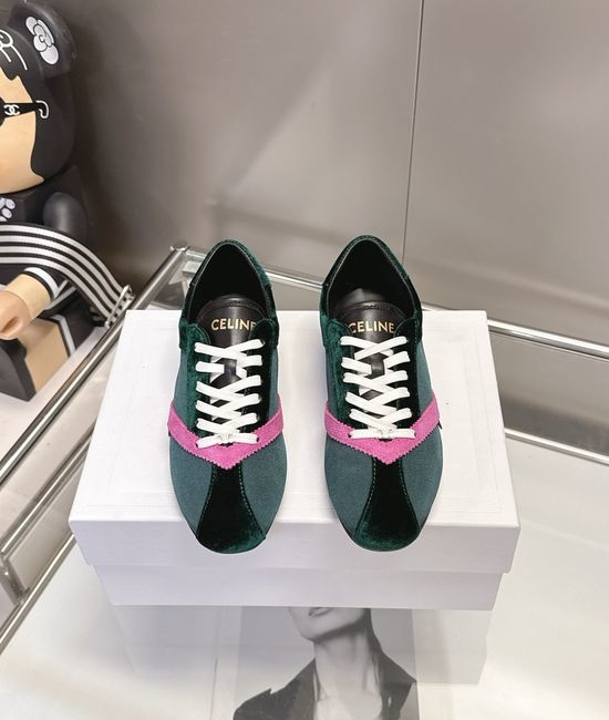 Celine Velvet Color Block Lace Up Elegant Comfortable Shoes