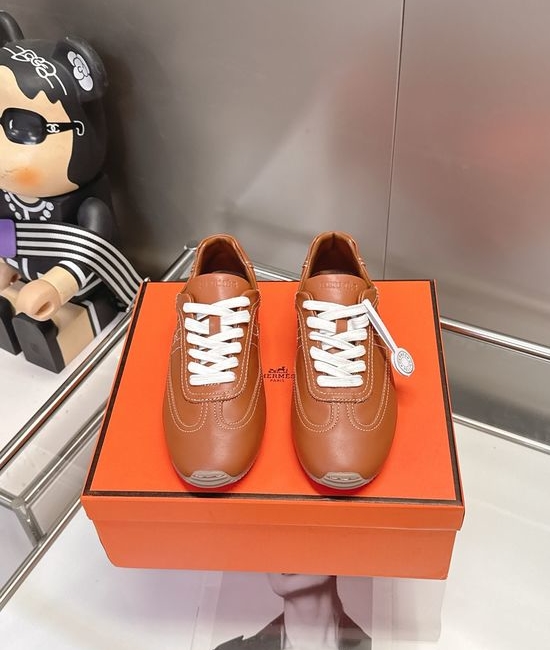 Hermes Soft Leather Casual Versatile Daily Wear Training Shoes