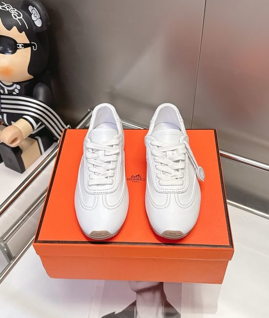 Hermes Soft Leather Casual Versatile Daily Wear Training Shoes