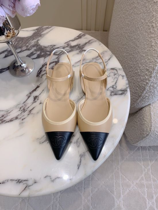 Chanel Pointed Toe Mary Jane Leather Shoes Classic Elegant Style