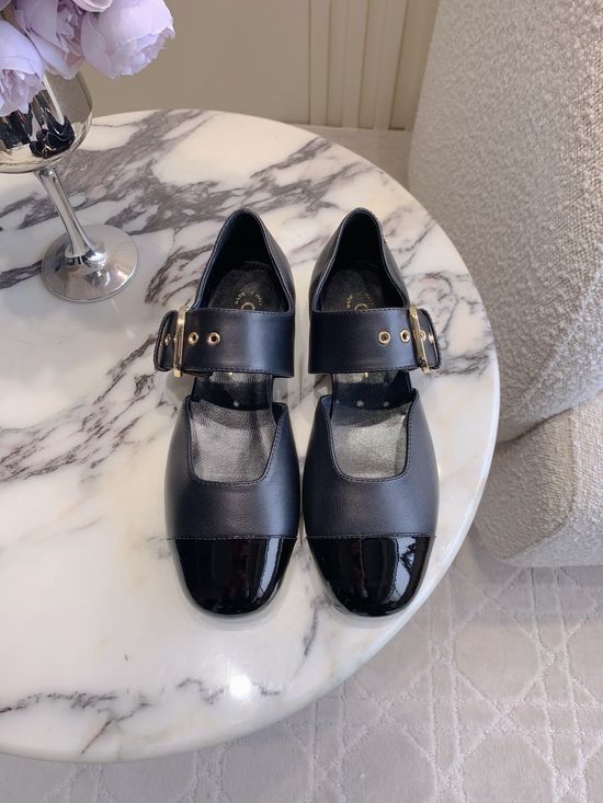Chanel Mary Jane Leather Fabric Shoes Comfortable Daily Footwear