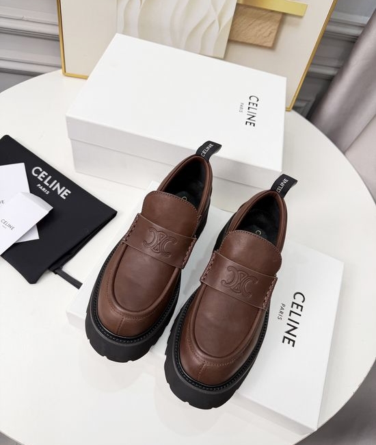 Celine Classic Retro Leather Versatile Casual Comfort Loafers