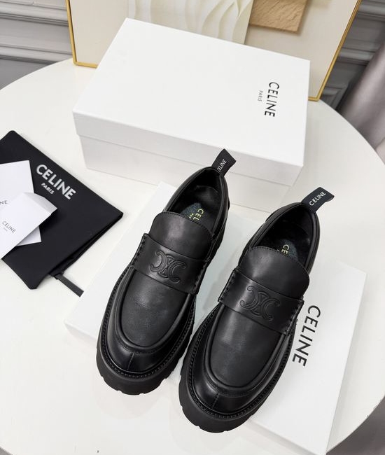 Celine Classic Retro Leather Versatile Casual Comfort Loafers