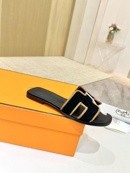 Hermes Premium Cowhide Leather Sole Versatile Daily Shoes