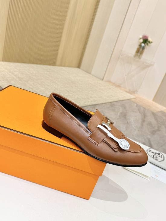Hermes Premium Sheepskin Leather Sole Comfort Dress Shoes