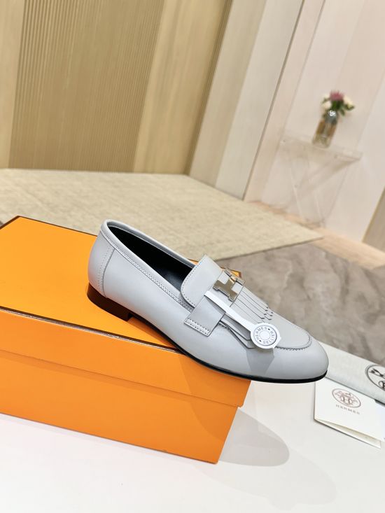 Hermes Premium Sheepskin Leather Sole Comfort Dress Shoes