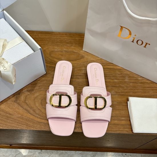 Christian Dior CD Classic Cut-out Design Low-heeled Shoes