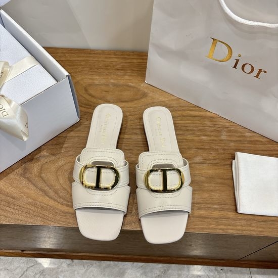 Christian Dior CD Classic Cut-out Design Low-heeled Shoes