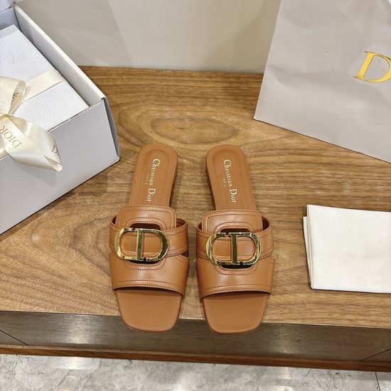 Christian Dior CD Classic Cut-out Design Low-heeled Shoes