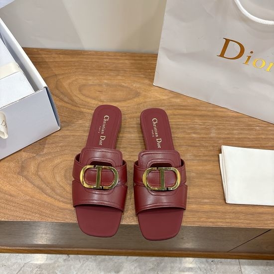 Christian Dior CD Classic Cut-out Design Low-heeled Shoes