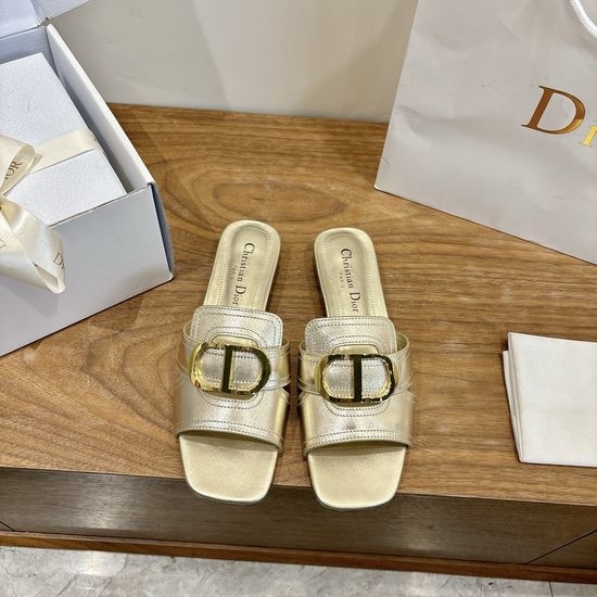 Christian Dior CD Classic Cut-out Design Low-heeled Shoes