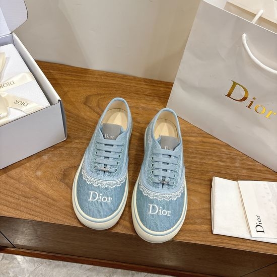 Christian Dior CD Low-top Canvas Shoes with Embroidered Saltwind Design