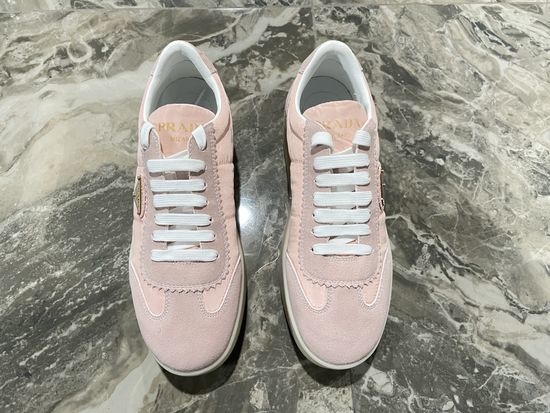 Prada Printed Canvas Casual Shoes with Thick Textured Sole