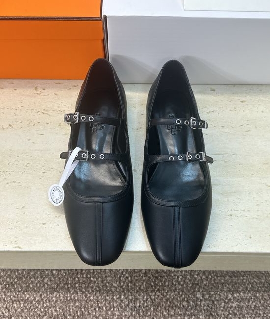 Hermes Color-block Ballets Flat Mary Jane Loafers