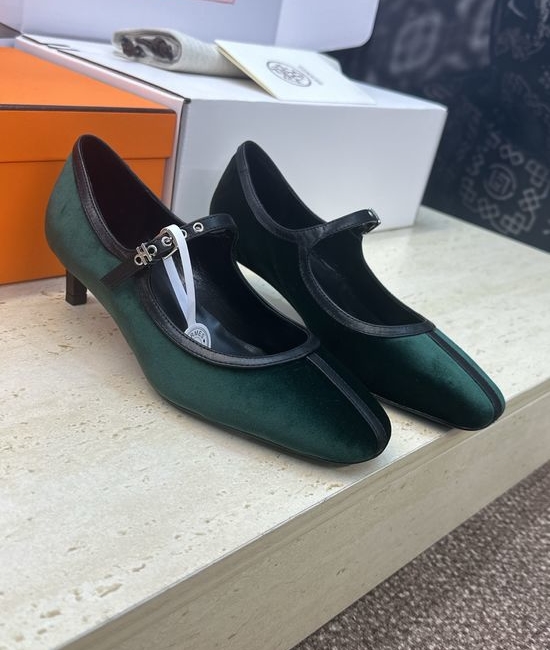 Hermes Custom-Made Color-Block Ballet Flat Shoes with Logo Buckle
