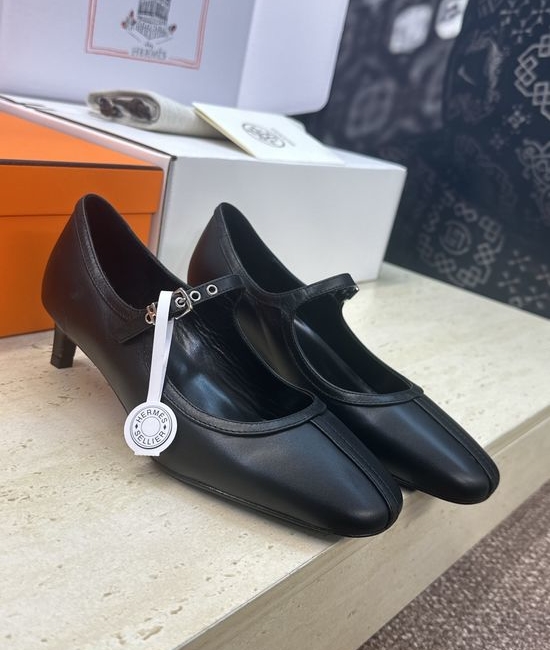 Hermes Custom-Made Color-Block Ballet Flat Shoes with Logo Buckle