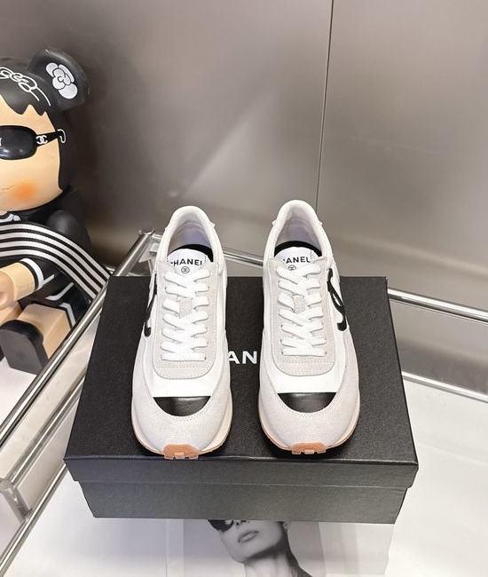 Chanel Mesh Suede Stitching Platform Casual Daily Sneakers