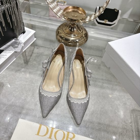 Christian Dior CD Bow Detail Low Heel Square Toe Dress Shoes