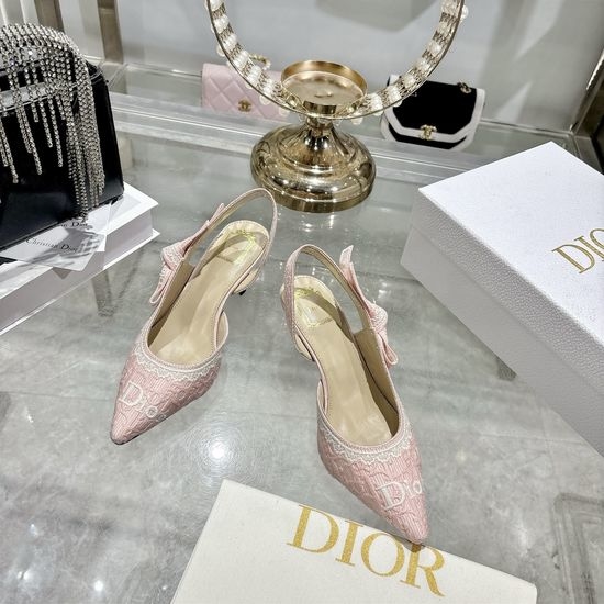 Christian Dior CD Bow Detail Low Heel Square Toe Dress Shoes