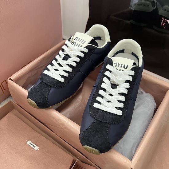Miu Miu Fabric Suede Sneakers Non Slip Durable Sports Shoes