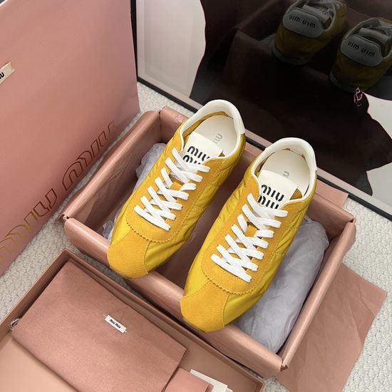 Miu Miu Fabric Suede Sneakers Non Slip Durable Sports Shoes