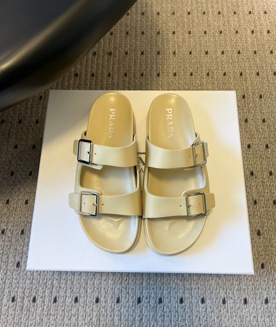 Prada Classic Double Buckle Comfortable Non-slip Casual Slides