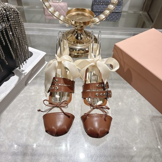 Miu Miu Soft Comfortable Ballet Flats with Sheepskin Lining