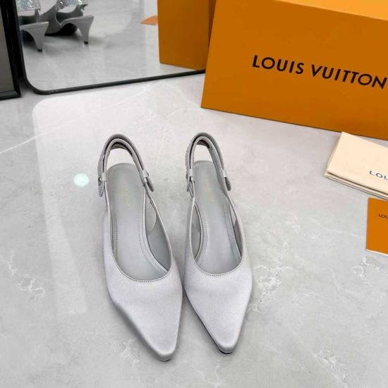 Louis Vuitton LV Leather Silk Upper Heeled Shoes Sheepskin Lined