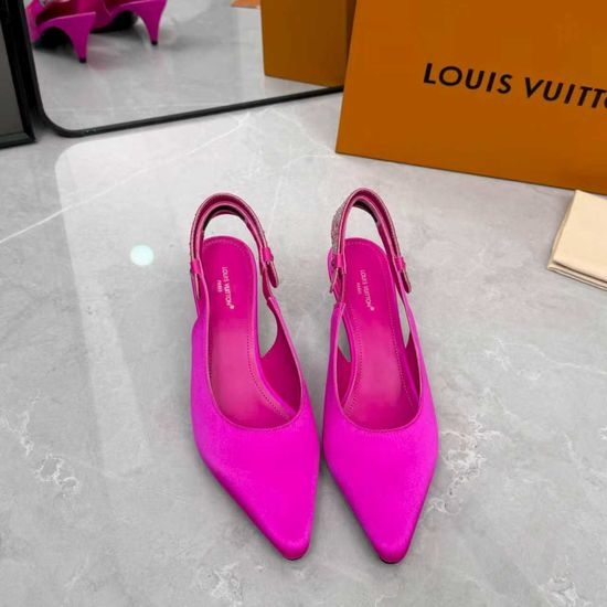 Louis Vuitton LV Leather Silk Upper Heeled Shoes Sheepskin Lined