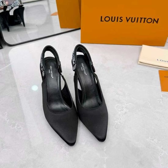 Louis Vuitton LV Leather Silk Upper Heeled Shoes Sheepskin Lined