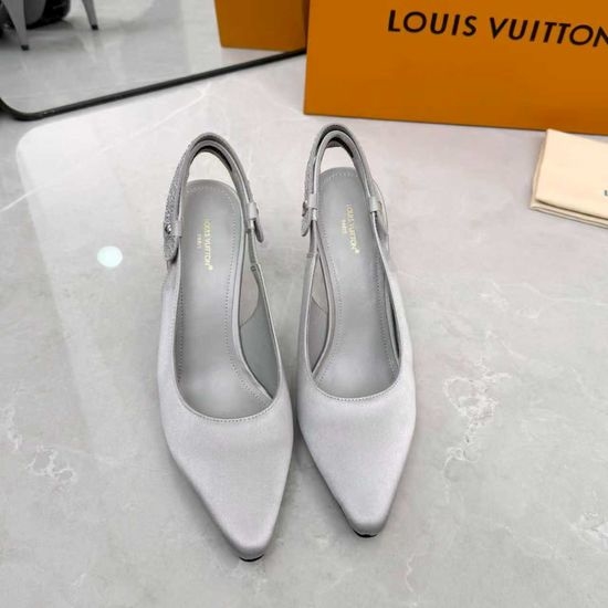 Louis Vuitton LV Leather Silk Upper Heeled Shoes Sheepskin Lined