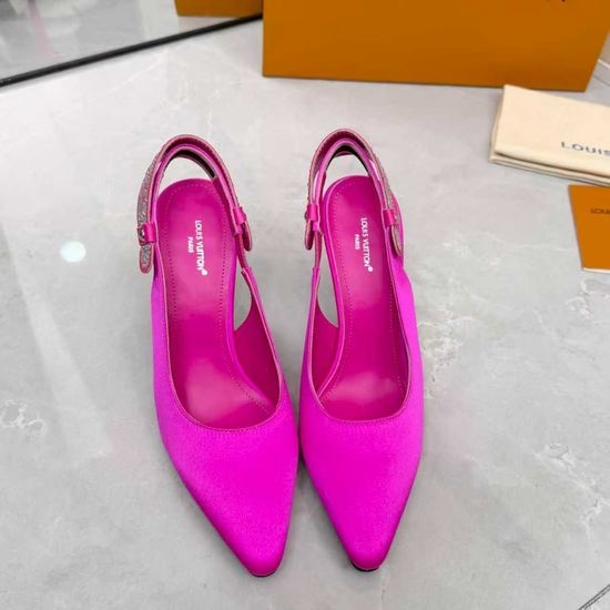 Louis Vuitton LV Leather Silk Upper Heeled Shoes Sheepskin Lined