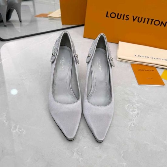 Louis Vuitton LV Leather Silk Upper Heeled Shoes Sheepskin Lined