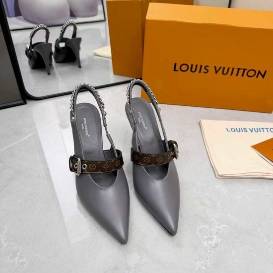 Louis Vuitton LV Genuine Leather High Heel Shoes Real Leather Outsole