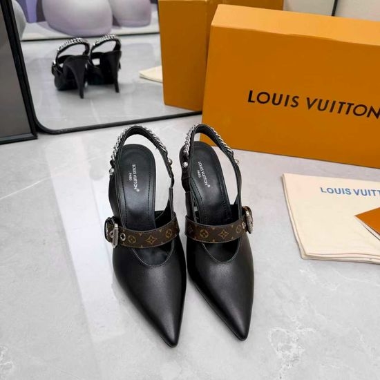 Louis Vuitton LV Genuine Leather High Heel Shoes Real Leather Outsole
