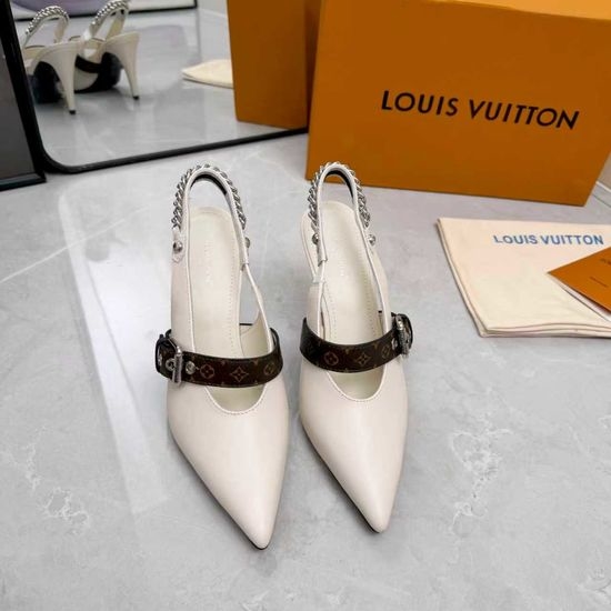 Louis Vuitton LV Genuine Leather High Heel Shoes Real Leather Outsole
