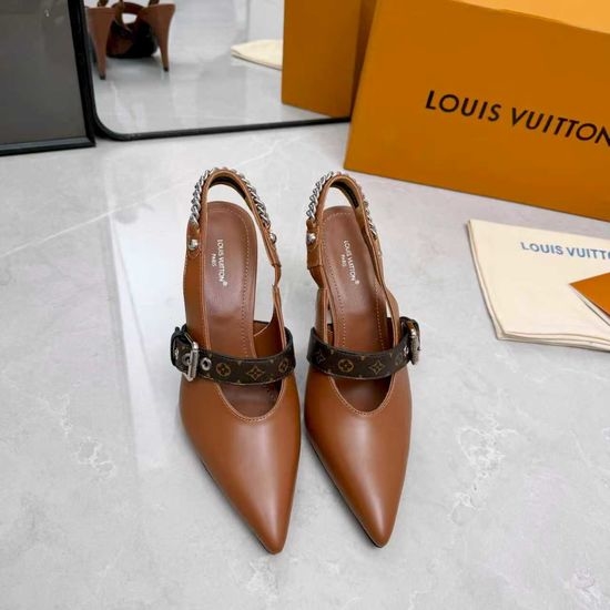 Louis Vuitton LV Genuine Leather High Heel Shoes Real Leather Outsole