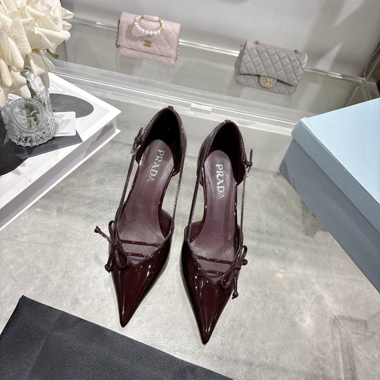 Prada Bow Decor Pointed Toe Stiletto Heel Pumps Premium Quality