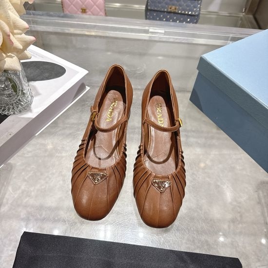 Prada Vintage Block Heel Mary Jane Leather Shoes