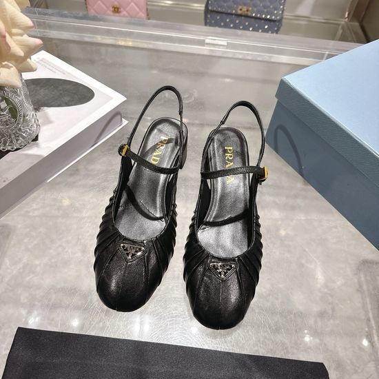 Prada Vintage Block Heel Mary Jane Leather Shoes