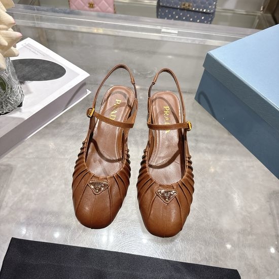 Prada Vintage Block Heel Mary Jane Leather Shoes