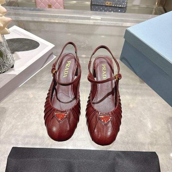 Prada Vintage Block Heel Mary Jane Leather Shoes