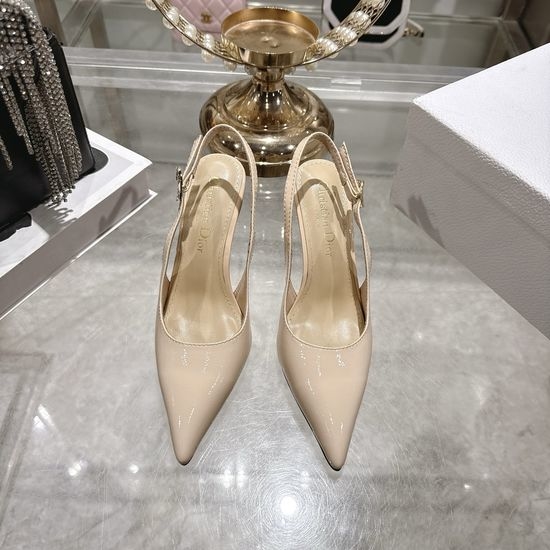 Christian Dior CD Patent Leather Pointed Toe Mary Jane Heels Sandals