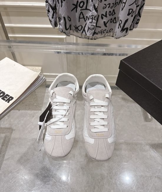 Prada Suede Leather Mesh Comfortable Casual Training Sneakers