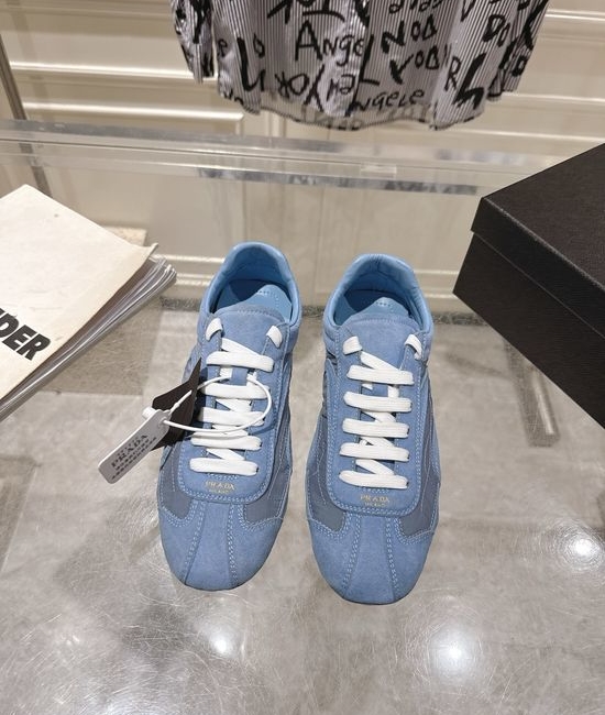 Prada Suede Leather Mesh Comfortable Casual Training Sneakers