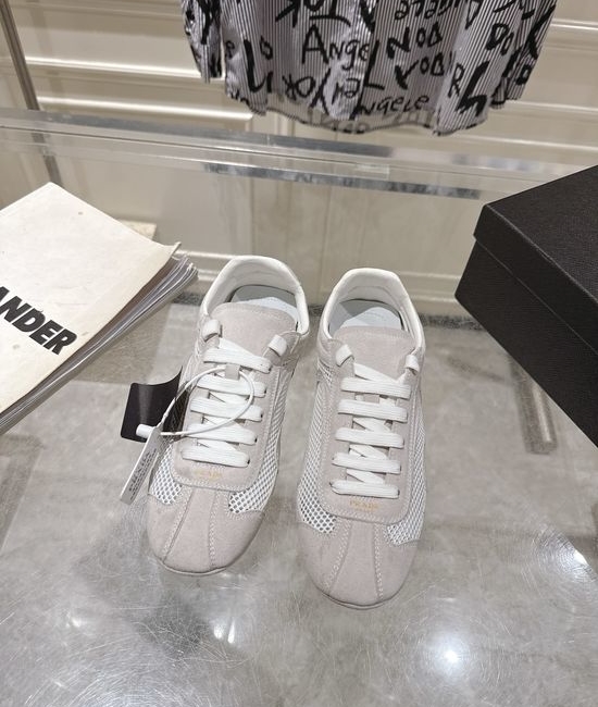 Prada Suede Leather Mesh Comfortable Casual Training Sneakers