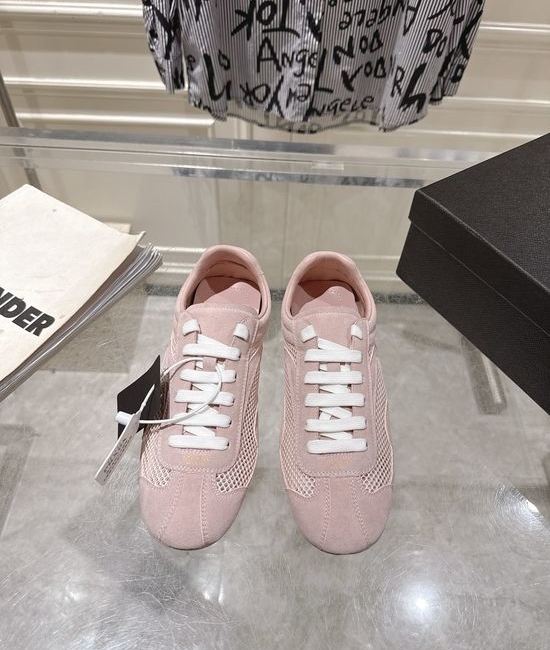 Prada Suede Leather Mesh Comfortable Casual Training Sneakers