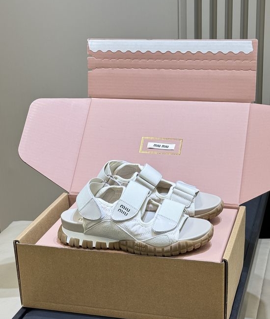 Miu Miu Hook-and-loop Sport Sandals Non-slip Rubber Sole Daily Wear